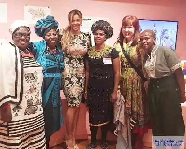 Photos: Beyonce wears African-inspired outfit to visit SA exhibition at museum in DC